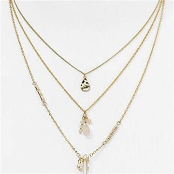 Bloomingdale's Fashion Necklace 'Christie' Gold-Tone Triple Layer Pendant Necklace By Aqua